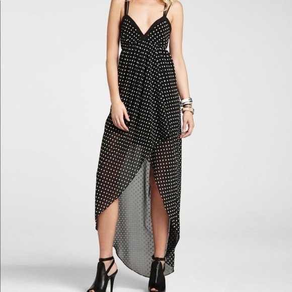 BCBGeneration High Low Polka Dot Maxi Dress - Picture 5 of 11